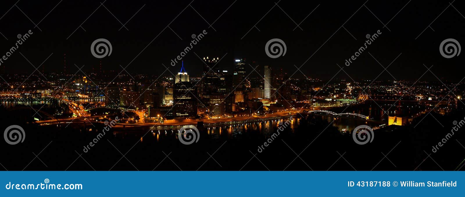 Pittsburgh, PA Night Skyline. Night skyline of Pittsburgh taken from across the river on Mt. Washington.