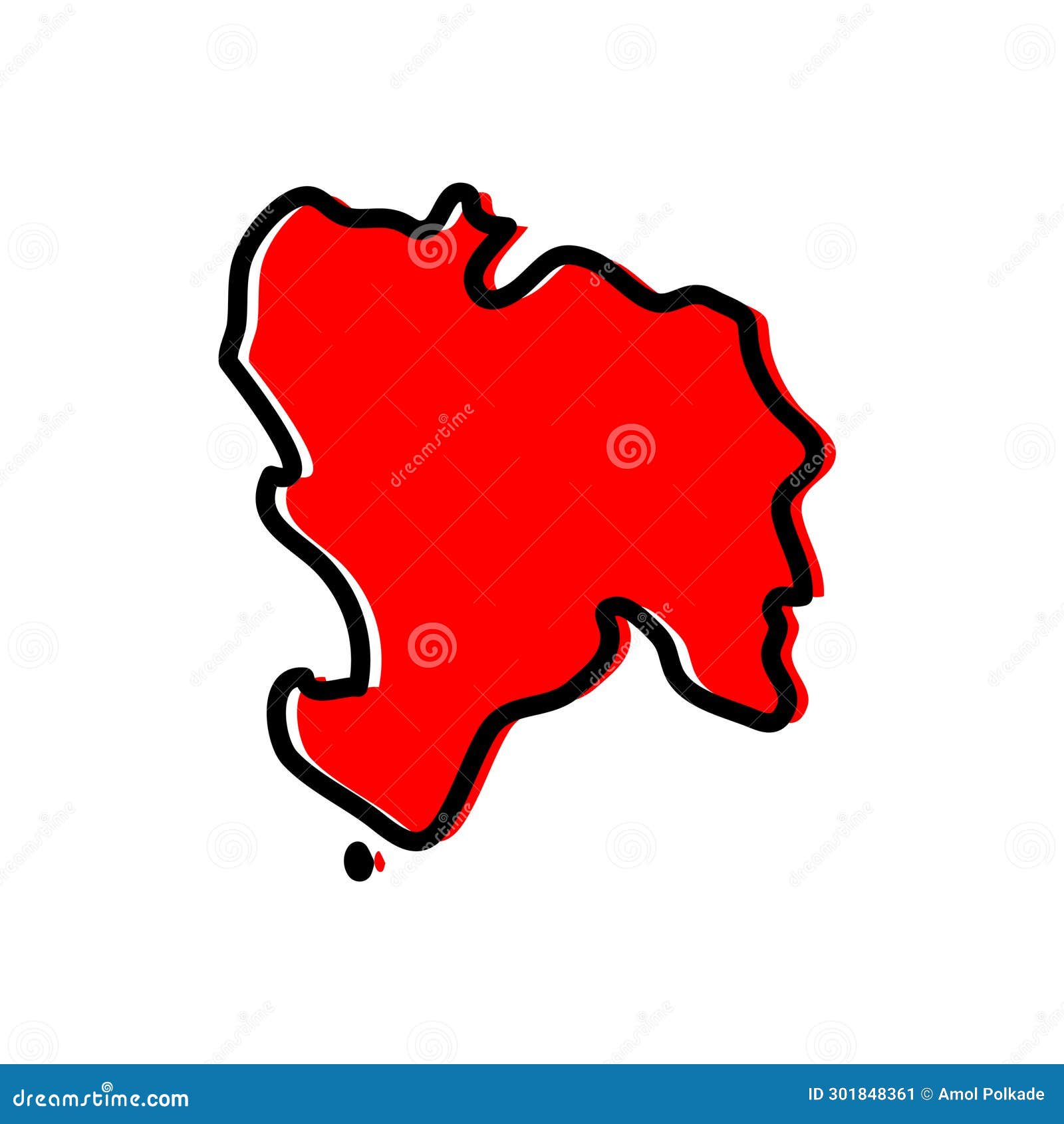 Piura Region of Peru Vector Map Illustration Stock Vector ...