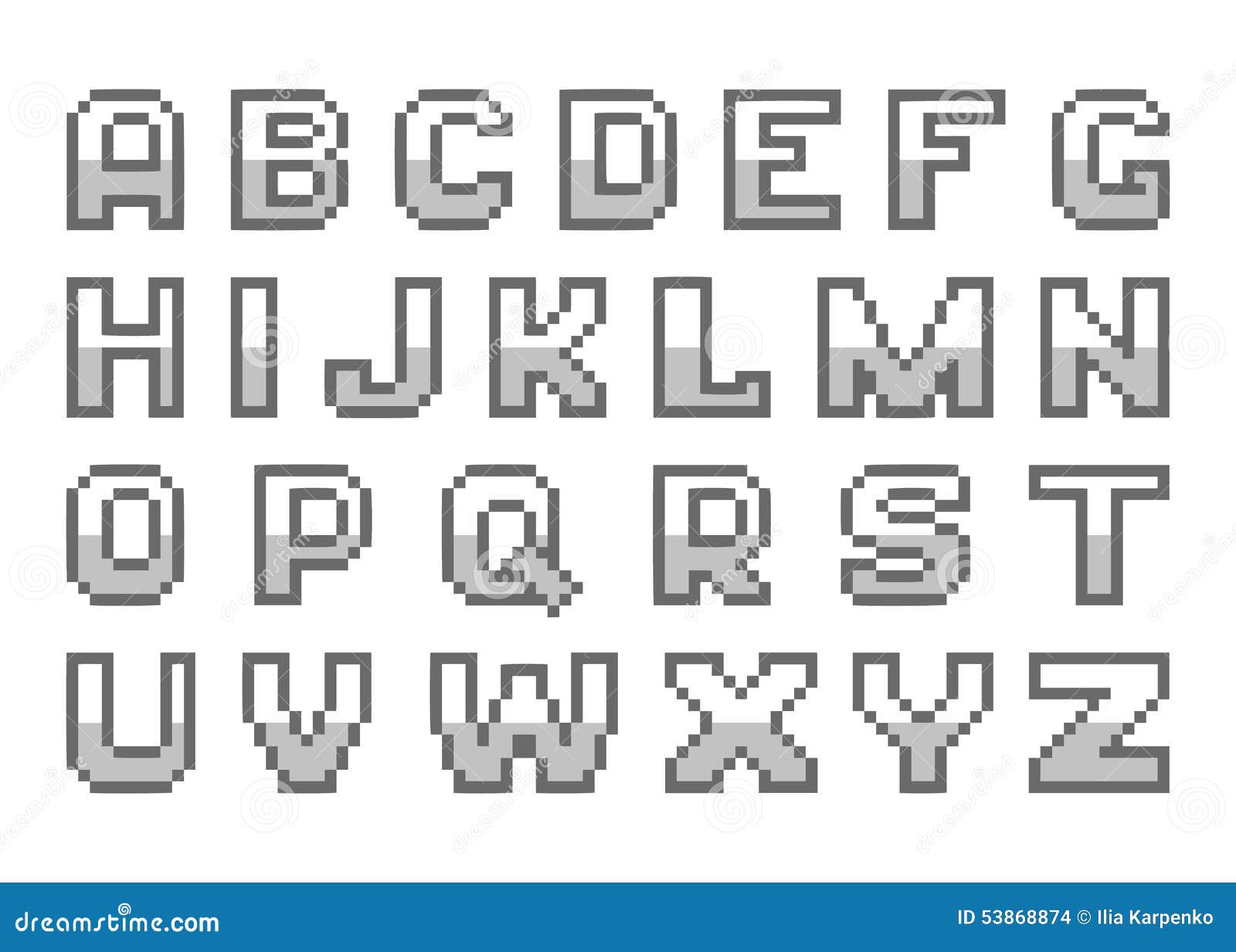 Pixel art alphabet stock vector. Illustration of design 