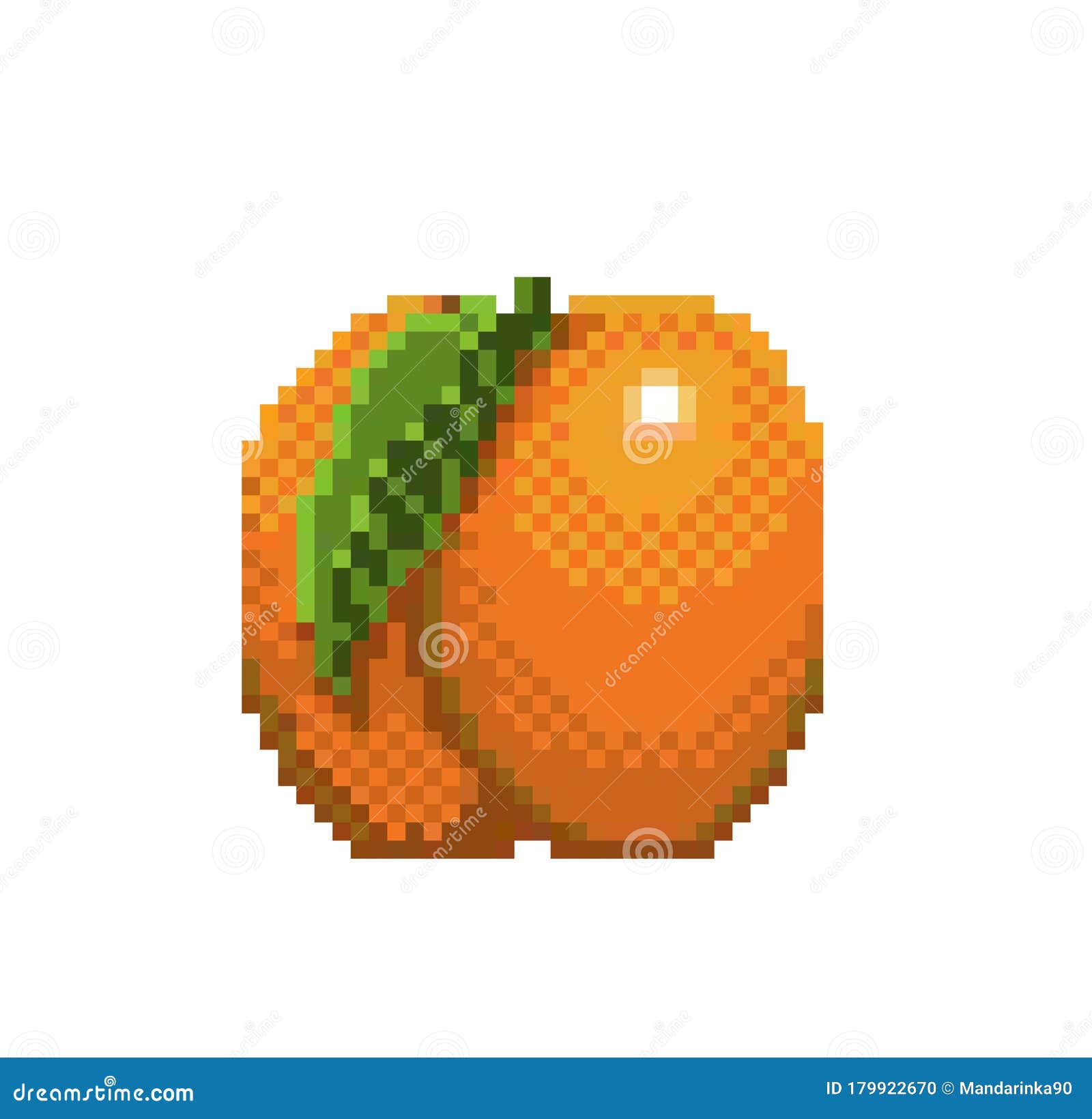 Pixel Art Aprikose Symbol 32x32 Vektorgrafik Vektor Abbildung Illustration Von 32x32 Pixel