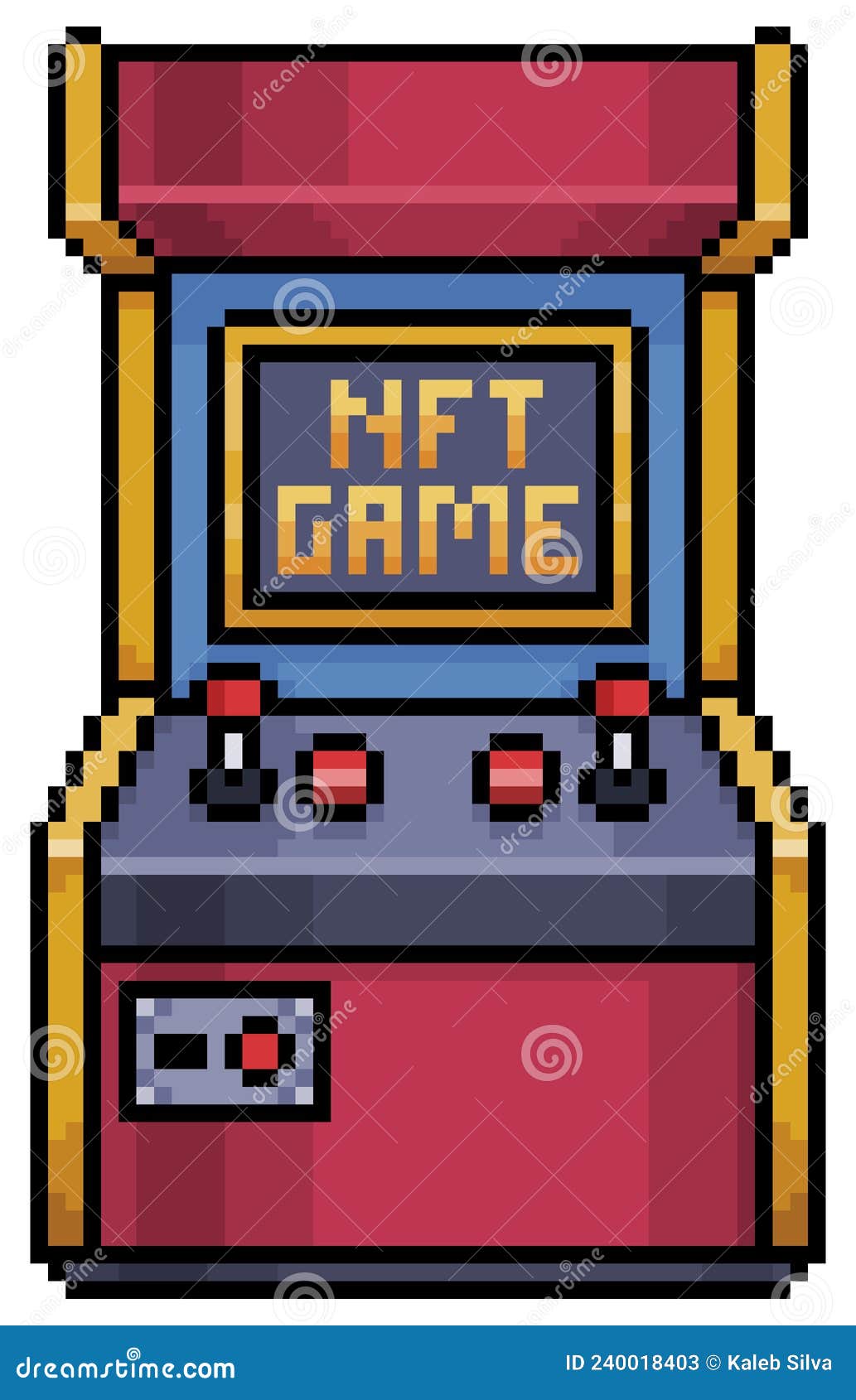 Pixel Art Arcade Game NFT Icon for 8bit Game Stock Vector