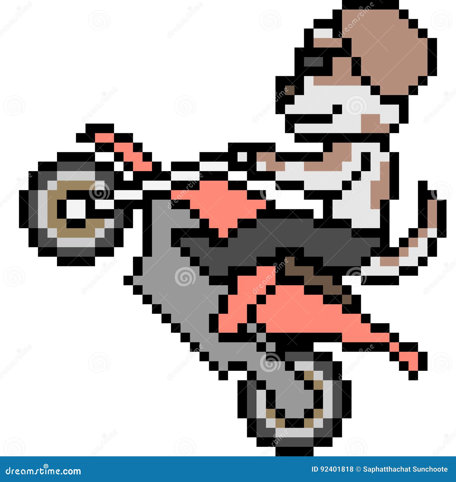 Pixel Art Biker Dog Stock Illustration Illustration Of