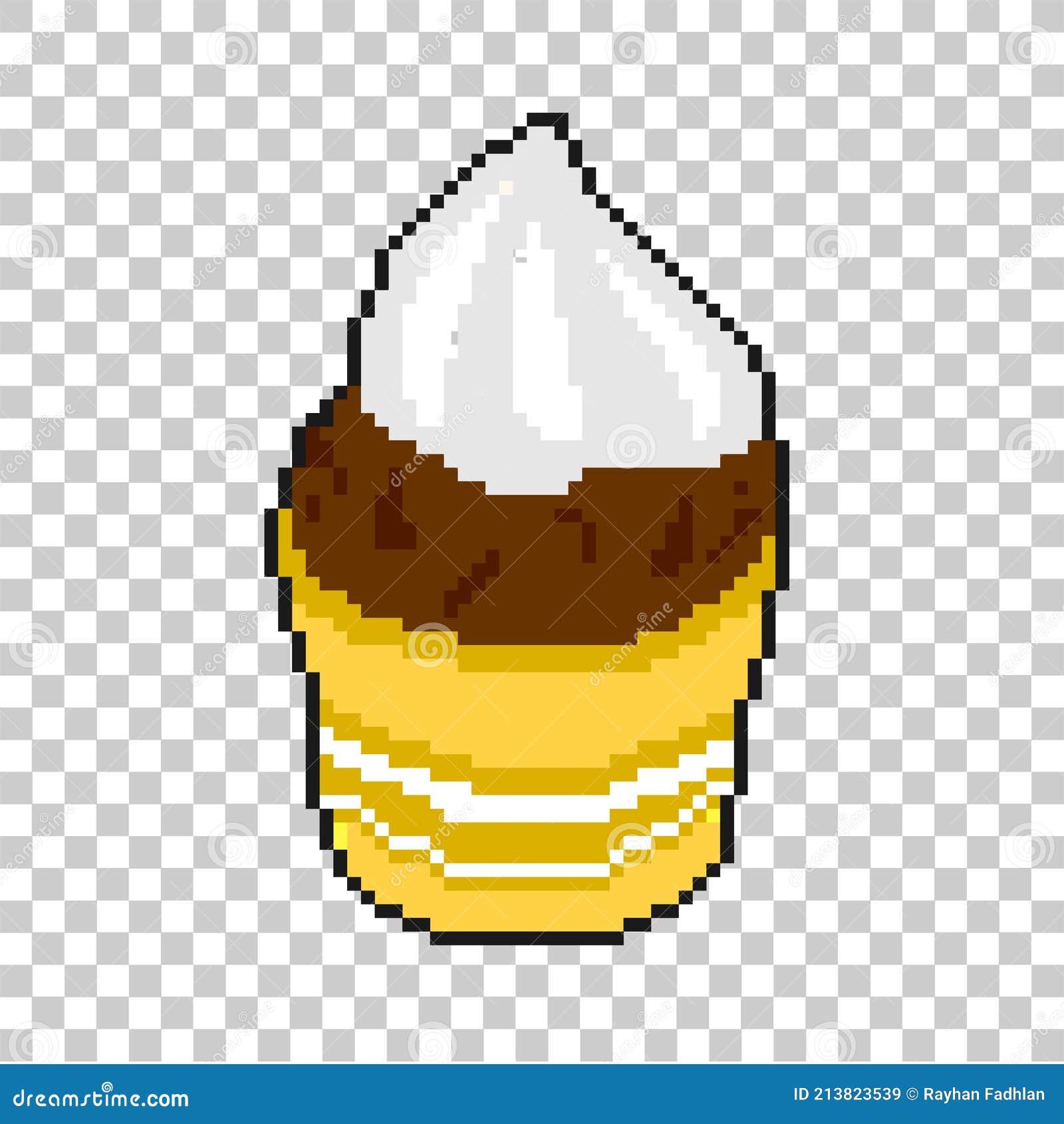 Item de jogo de bits de sorvete pixel art em fundo branco