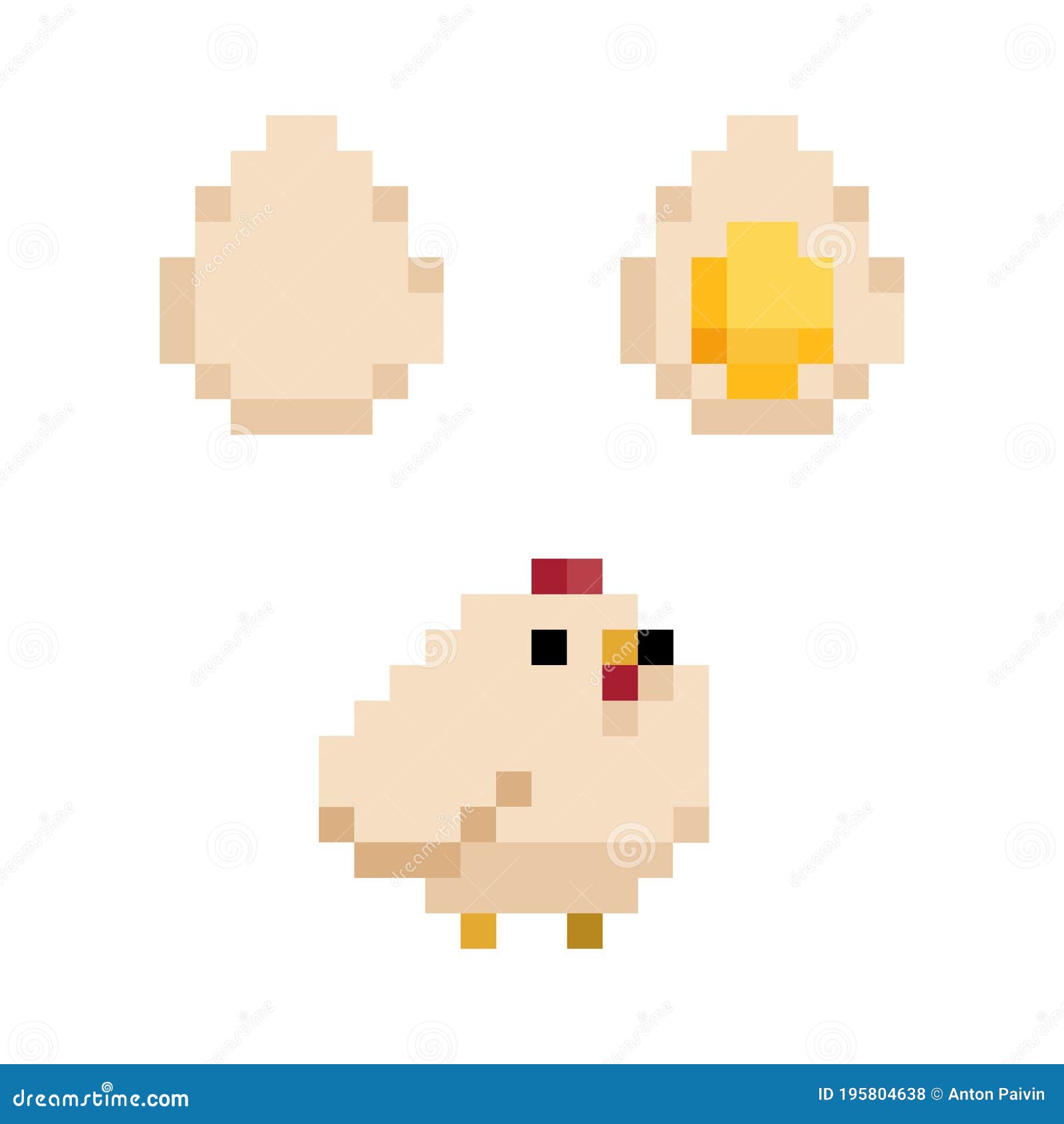 Ovos de páscoa de pixel 8 bits pixel art jogo de arcade ícones de ovos  pintados ovos de galinha coelhinho fofo e jogo de caça ao ovo de galinha  bebê ilustração vetorial plana definida em fundo branco