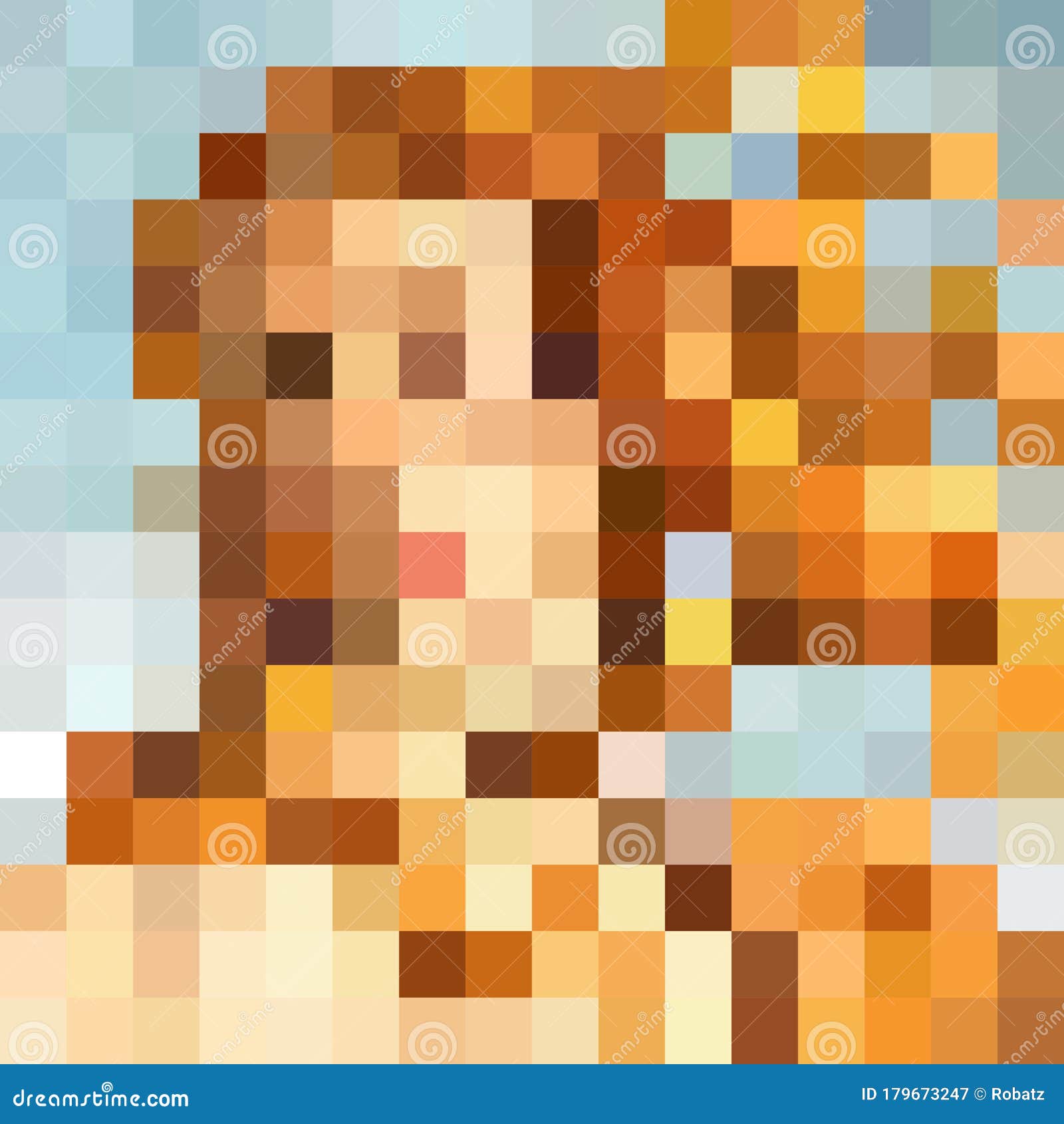 pixel art colorful abstract background. interpretation of venus, famous painting by sandro botticelli. modern  
