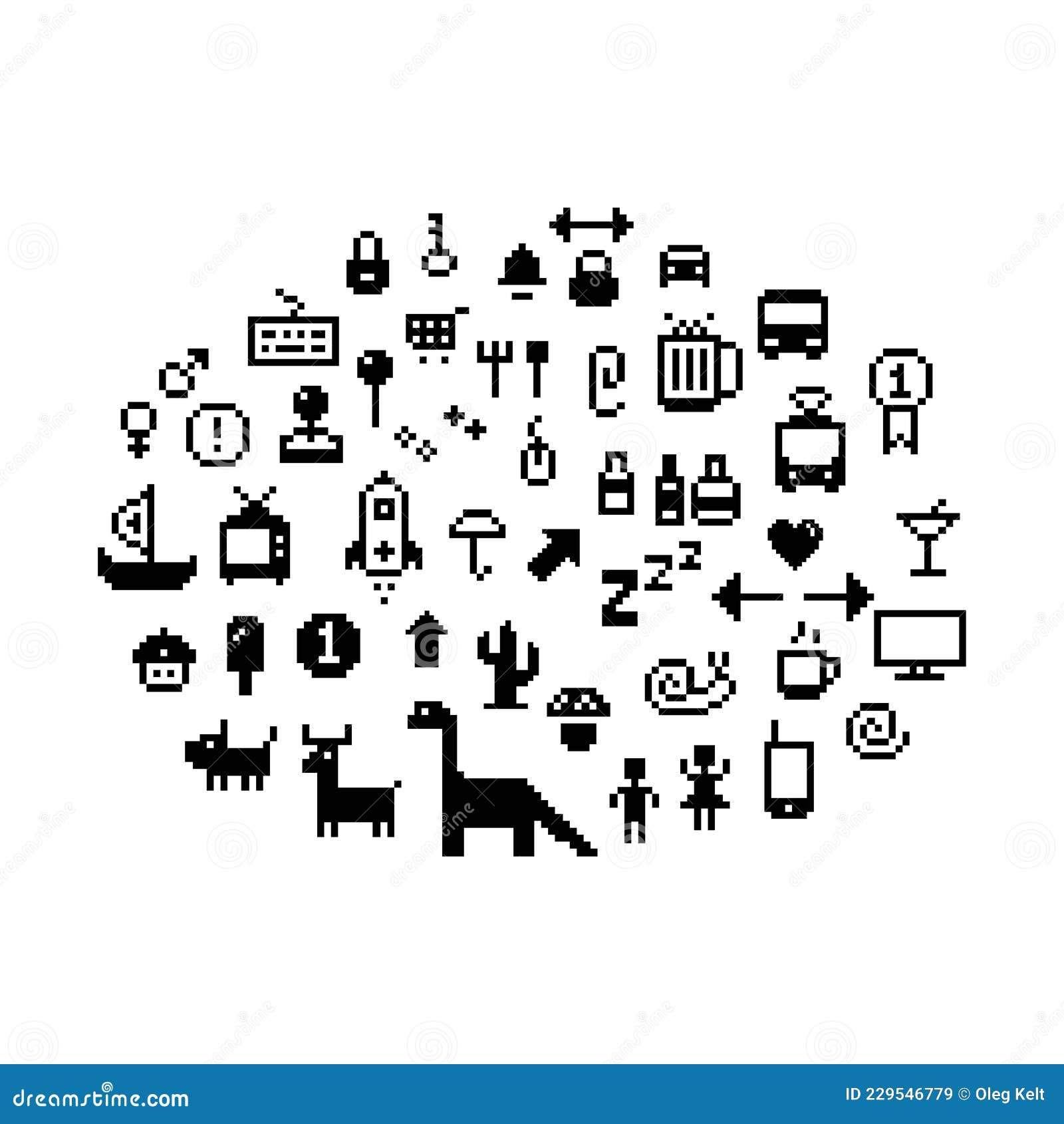 Pixel Art Contour, Black and White 8-bit Icons for Website or Mobile User  Interface Stock Vector - Illustration of music, digital: 229546779, image size:1600x1690