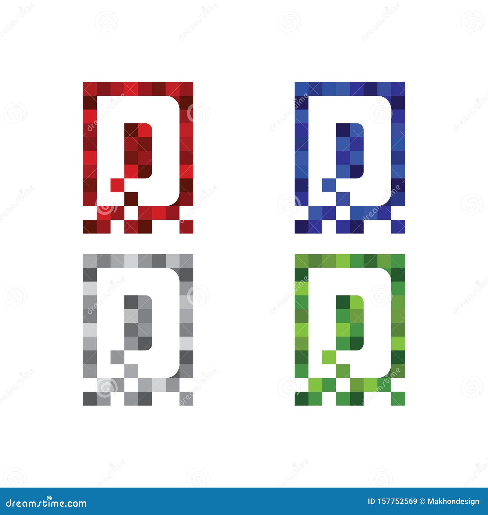 Pixel Art Design of the D Letter Logo. D Letter Pixel Motion Logo