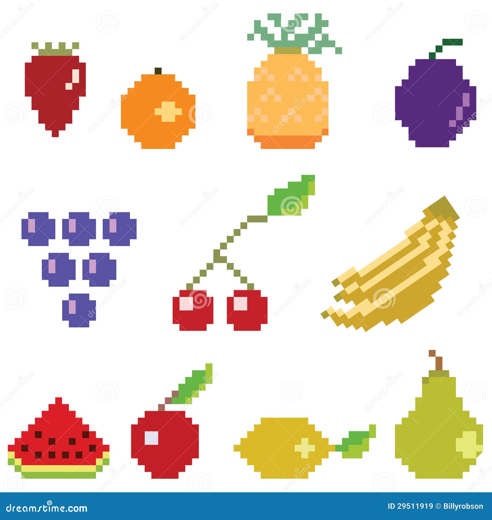 Collection of pixel fruits Stock Vector Image & Art - Alamy