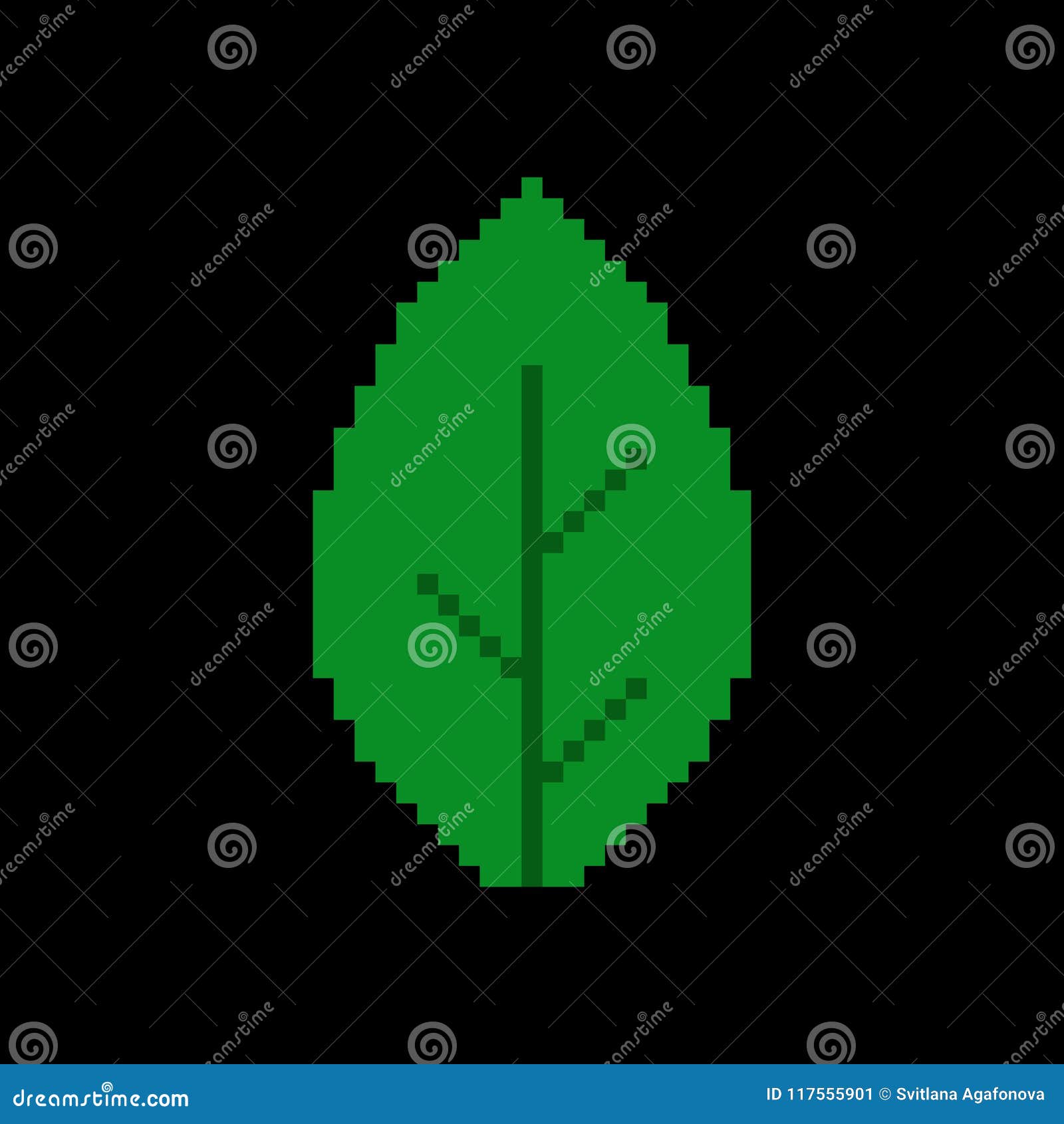 Pixel Art Green Leaf Vector Icon Isolated Stock Vector Illustration Of Nature Isolated