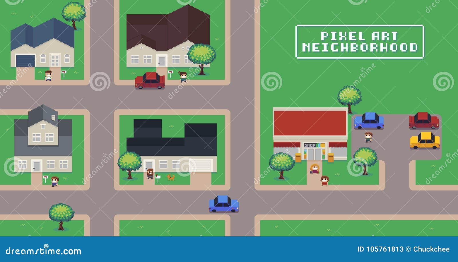 pixel art neighborhood