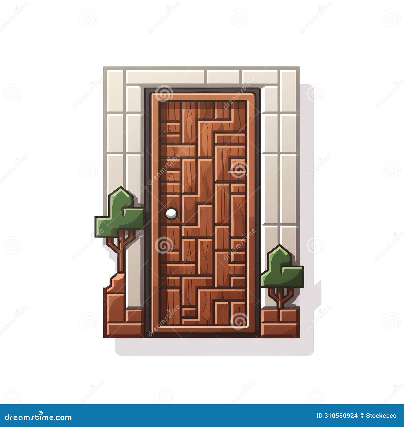 maze pixel character home door - realistic landscapes with soft edges