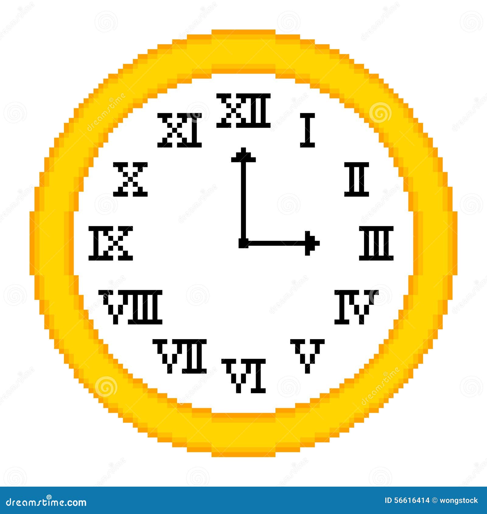 Pixel-arte De 8 Bits Roman Numeral Clock Ilustración del Vector ...