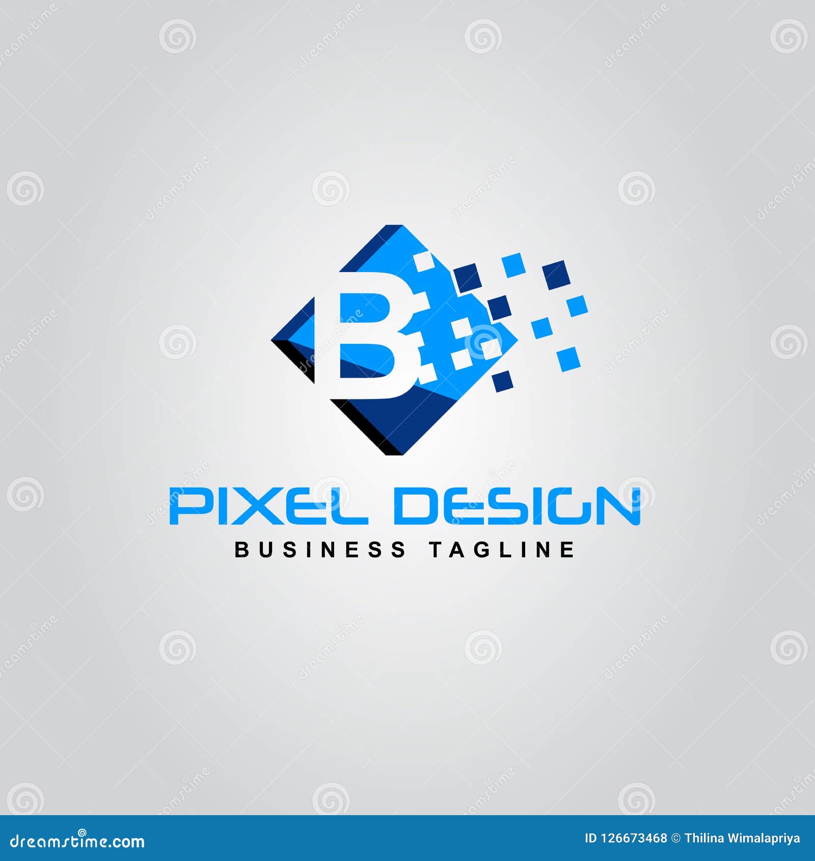 B Pixel Logo Modern Creative Alphabet Letter Design Vector Icon