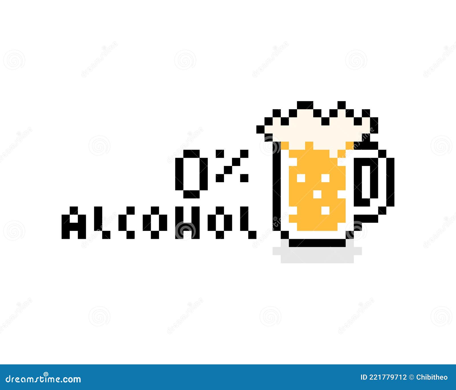 Pixel Beer Logo Image. Vector Illustration Stock Vector Illustration