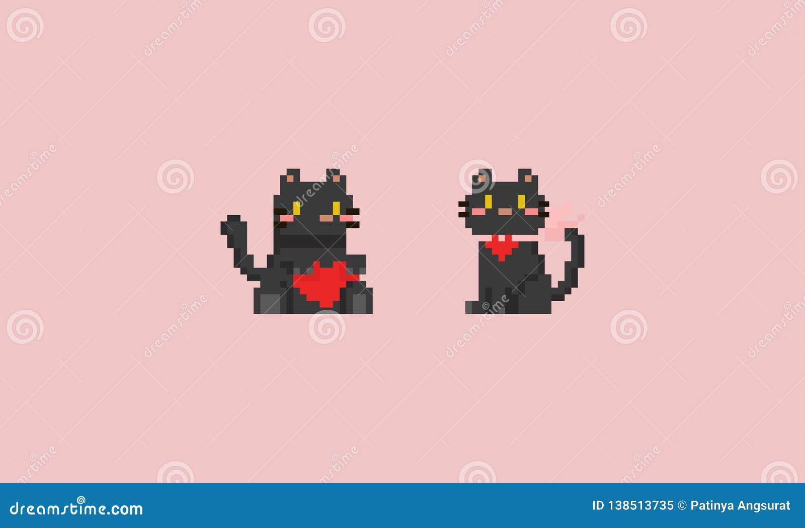 16 Bit Art  Black Cat Pixel Art