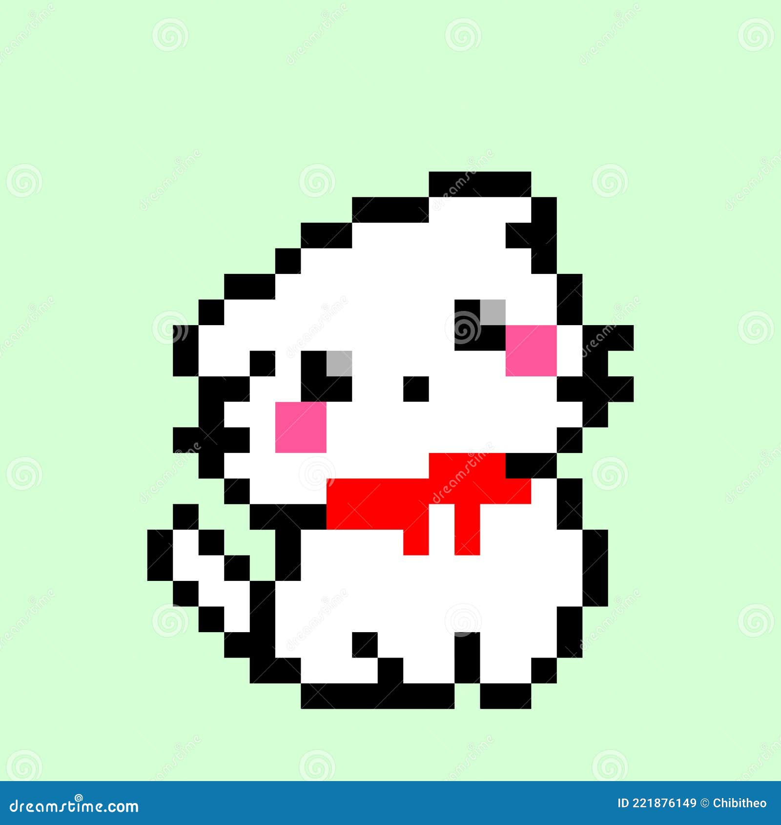 Pixel 8 bit cat animal para ativos de jogo em ilustração vetorial