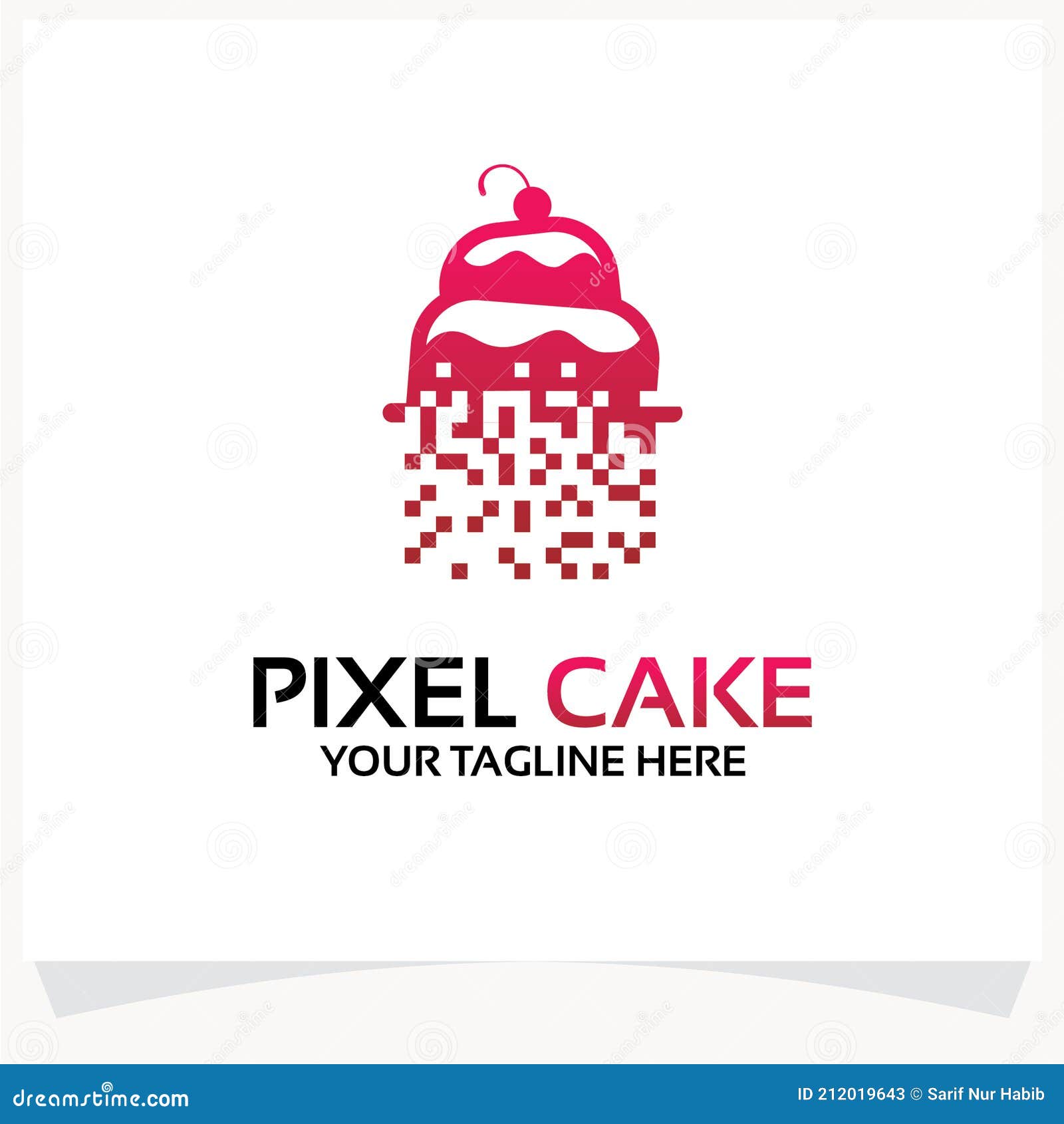 Pixel Cake Logo Template Design Vector Inspiration. Icon Design Stock  Vector - Illustration of muffin, bakery: 212019643