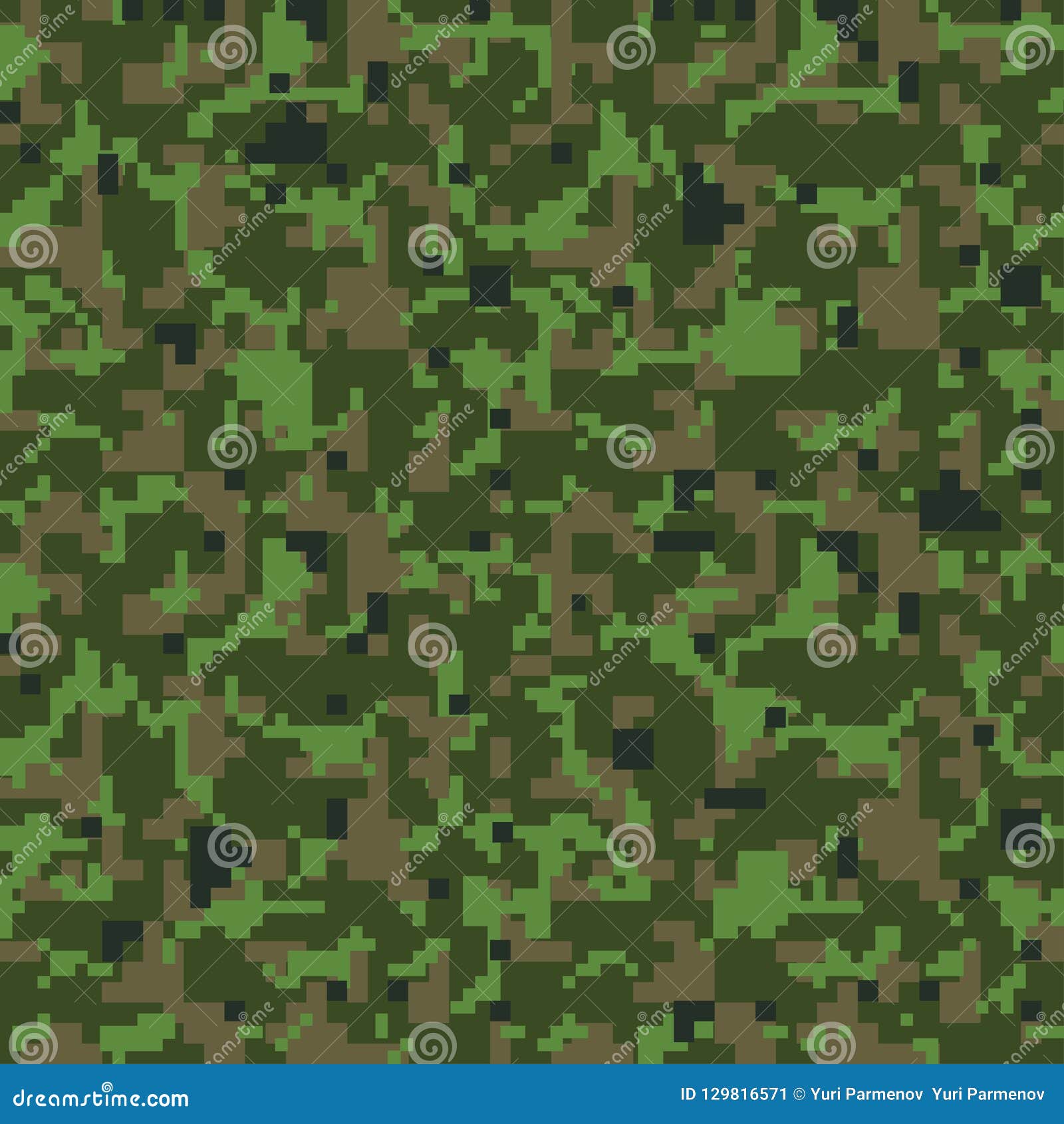 Green Pixel Seamless Camo Pattern Military Khaki Camouflage Texture Stock Vector Illustration Of Pixel Seamless