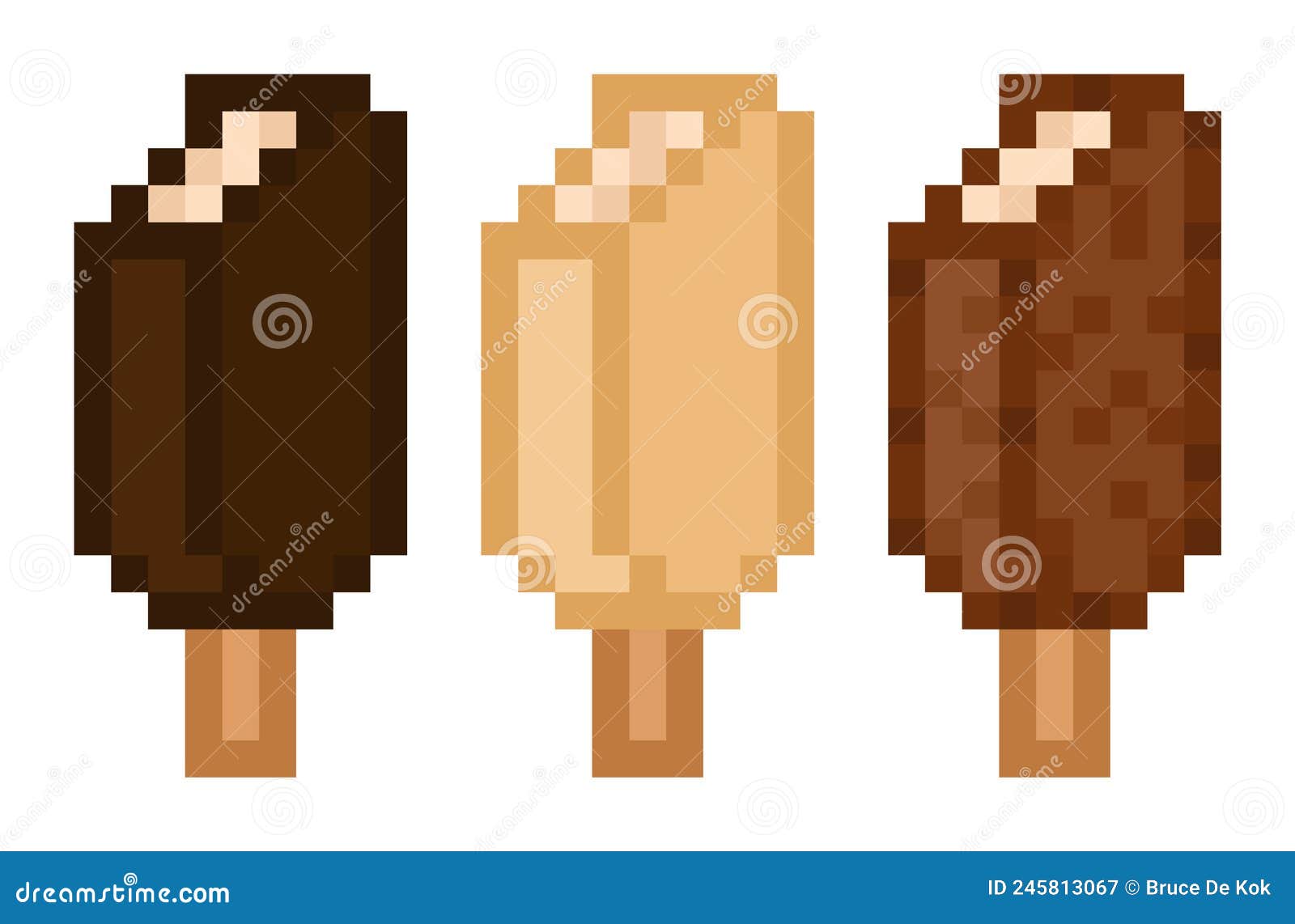 Ice Cream Pixel Art 8 Bit Icecream Vector Illustration Stock