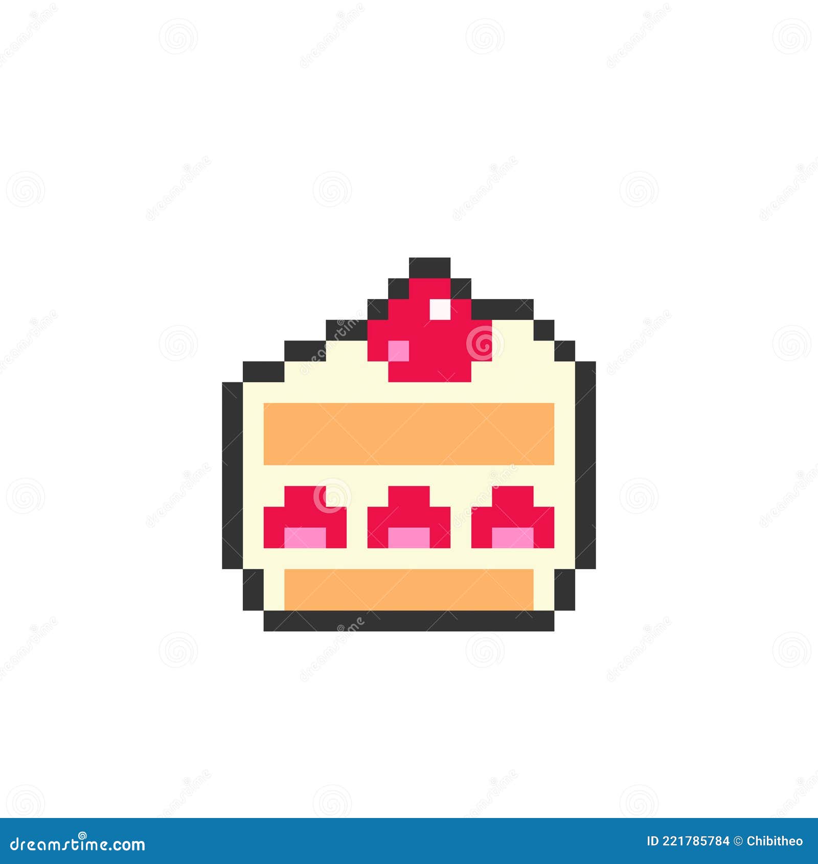 8 Bit Pixel Piece Cake Illustration Stock Illustration 2170009211