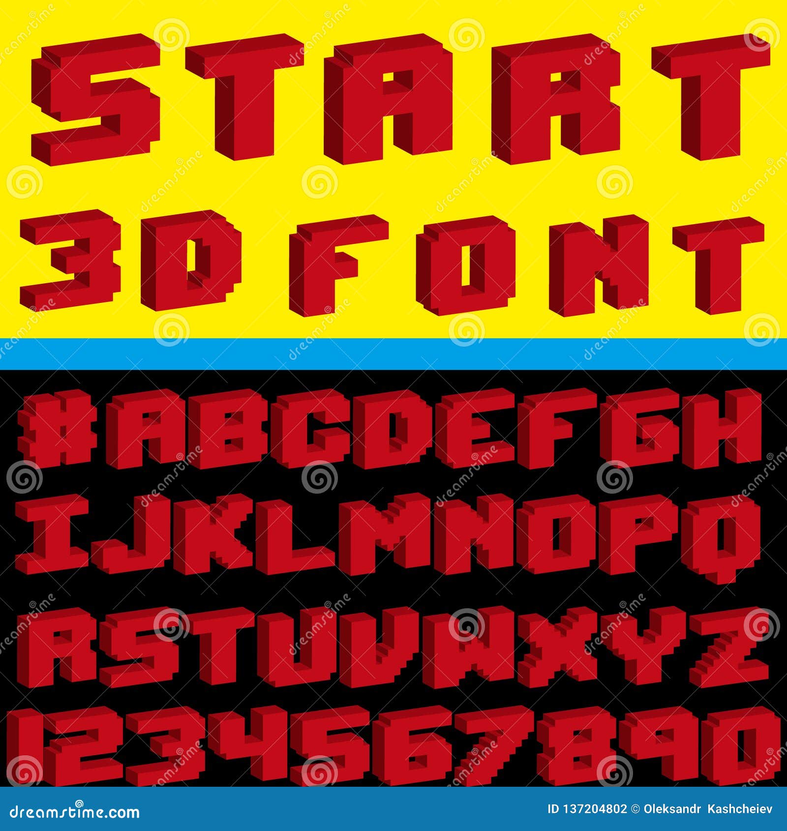 Download Pixel 3d Retro Red Font Video Computer Game Design 8 Bit ...