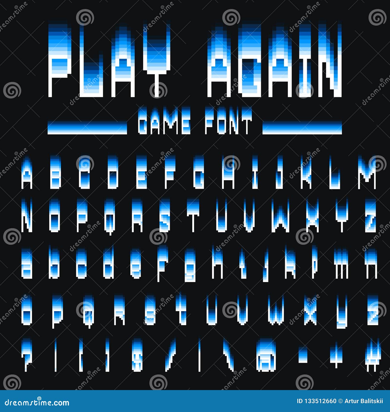 https www dreamstime com pixel font bit symbols digital video game style letters numbers vintage retro typeface abc error computer color abstract image133512660