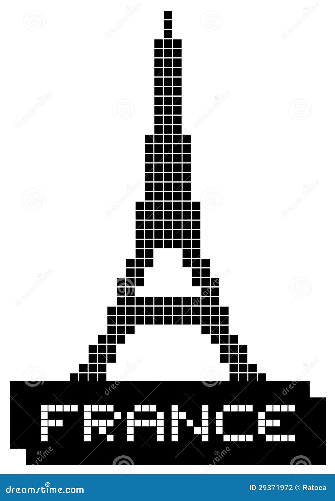 Pixel France Ilustração Do Vetor Ilustração De Preto 29371972