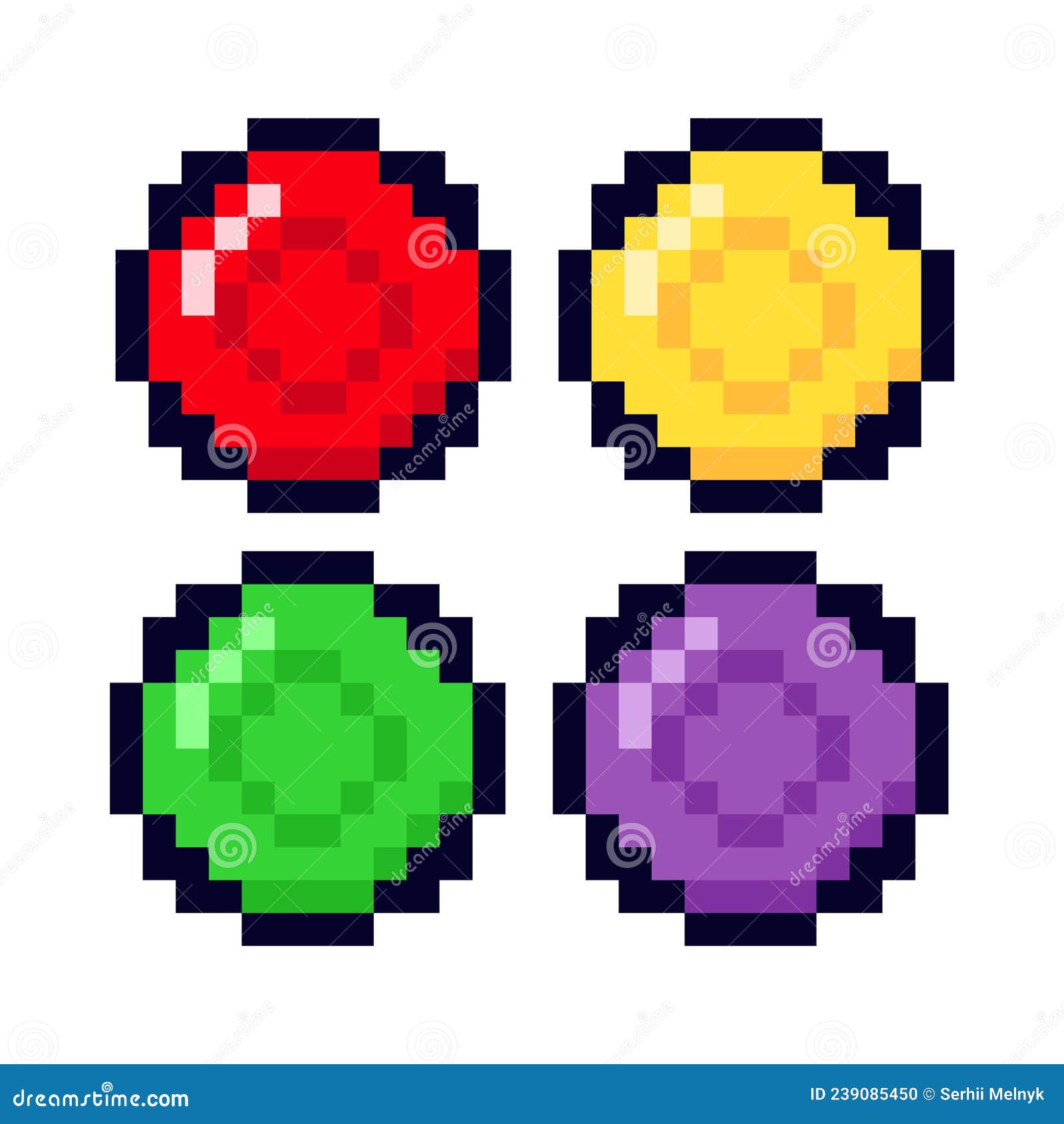 Pixel game elements stock vector. Illustration of arrow - 239085450