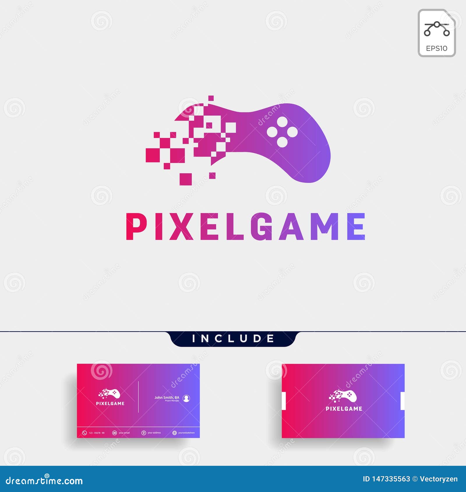 Pixel Game Logo Design Vector Illustration Icon Element