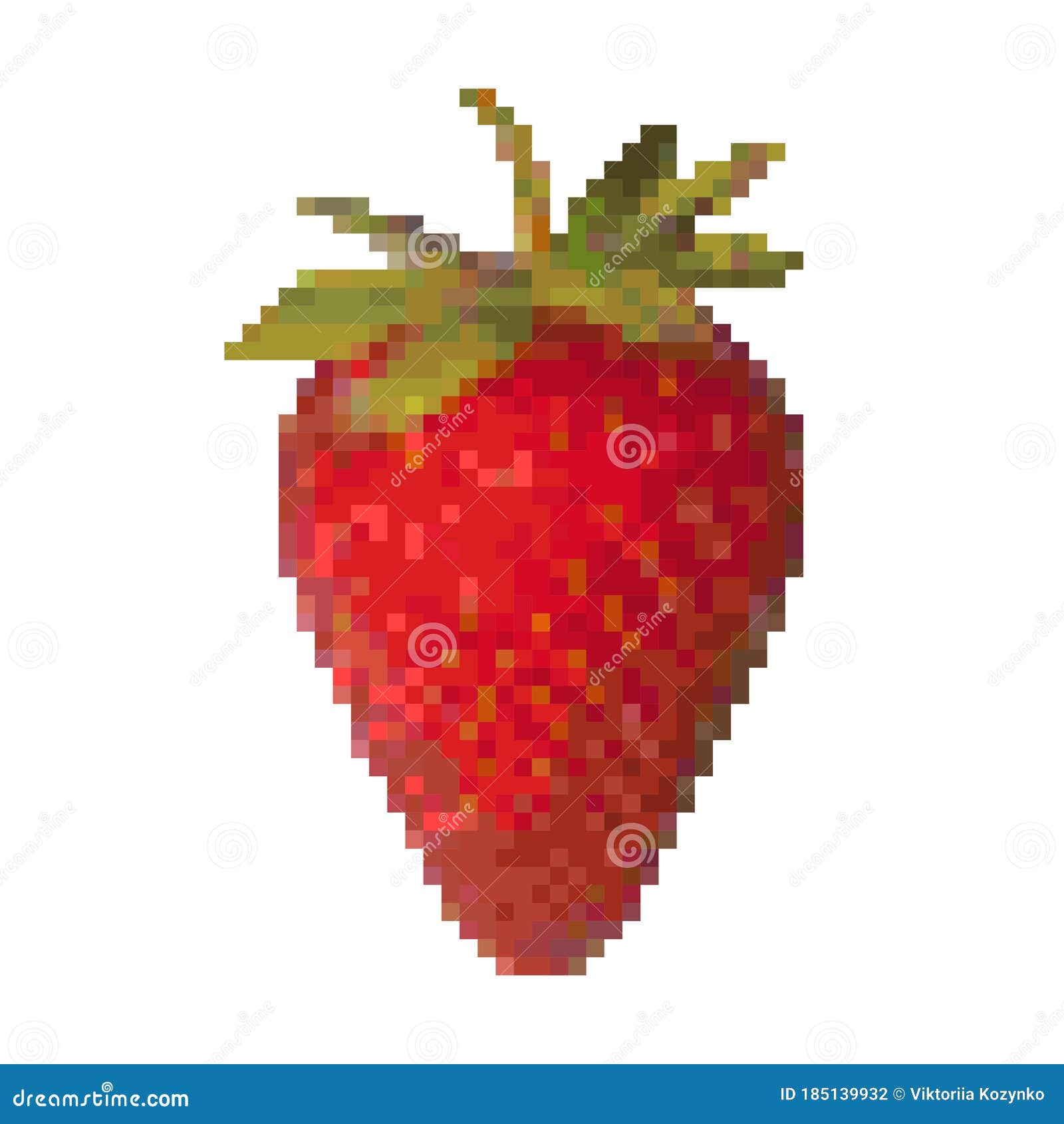 Pixel exotic fruits. Cartoon stylized fruit icons for 2D game, 8