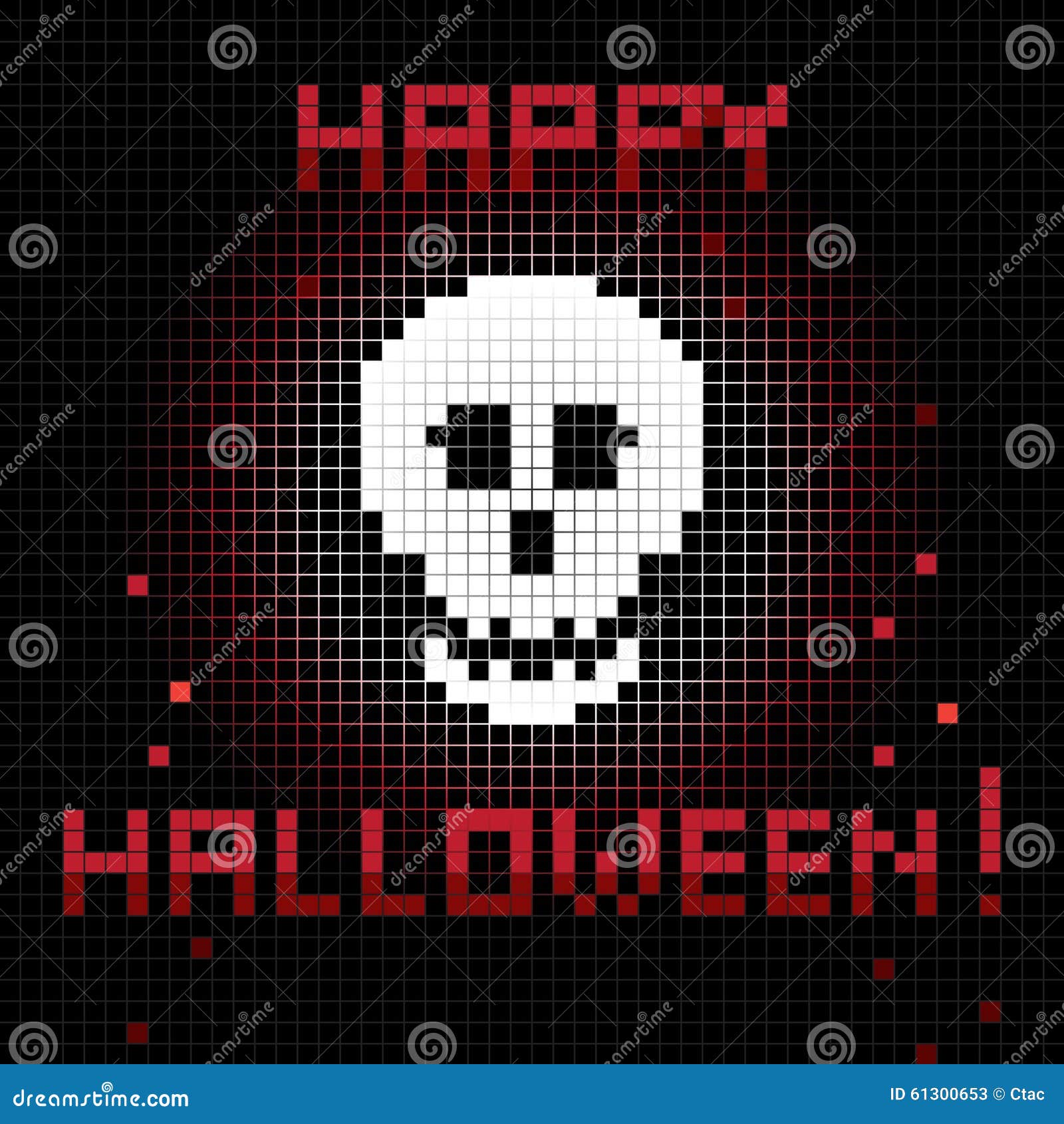 Skull Pixel Art, Halloween Pixel Art