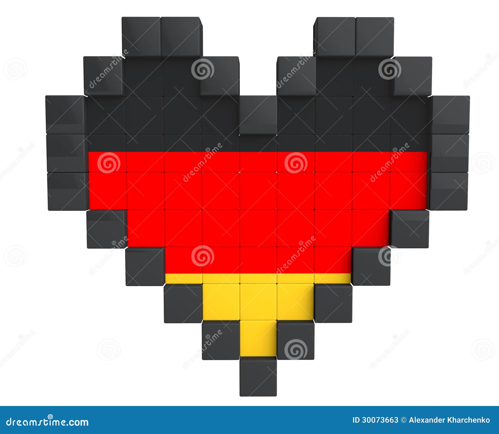 Pixel Heart As Germany Flag Stock Illustration