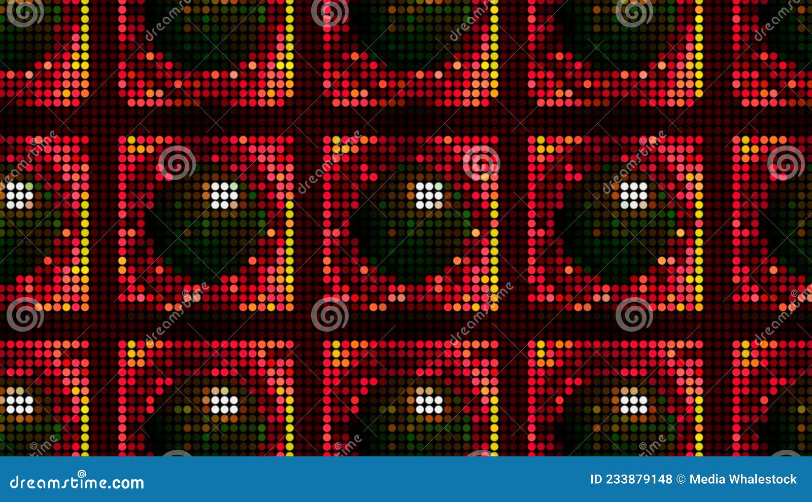 Pixel Image of Balls in Squares. Motion. Beautiful Retro Animation of