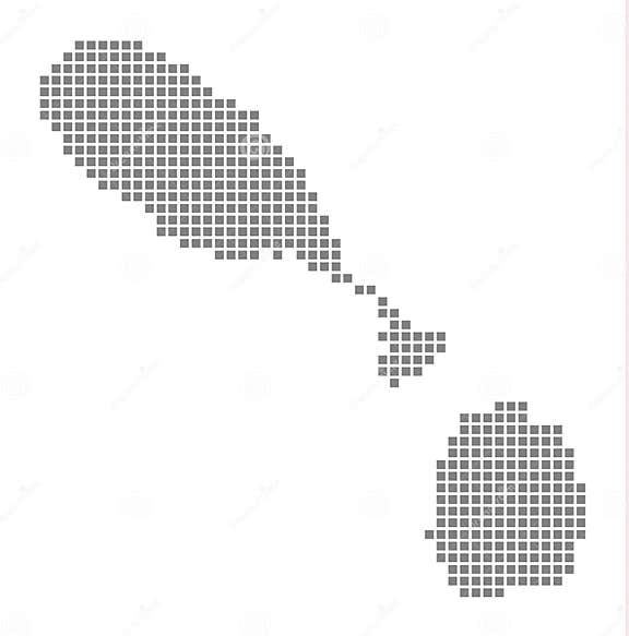 Pixel Map of Saint Kitts Nevis. Vector Dotted Map of Saint Kitts Nevis ...