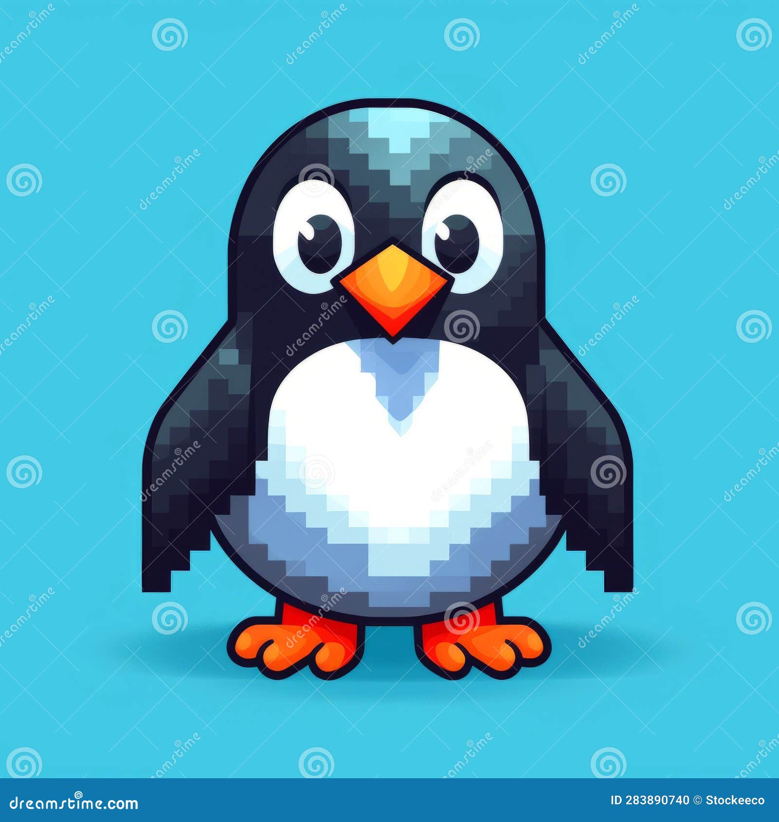 Pixel Penguin: Detailed Character Design with Minecraft-inspired Pixel ...
