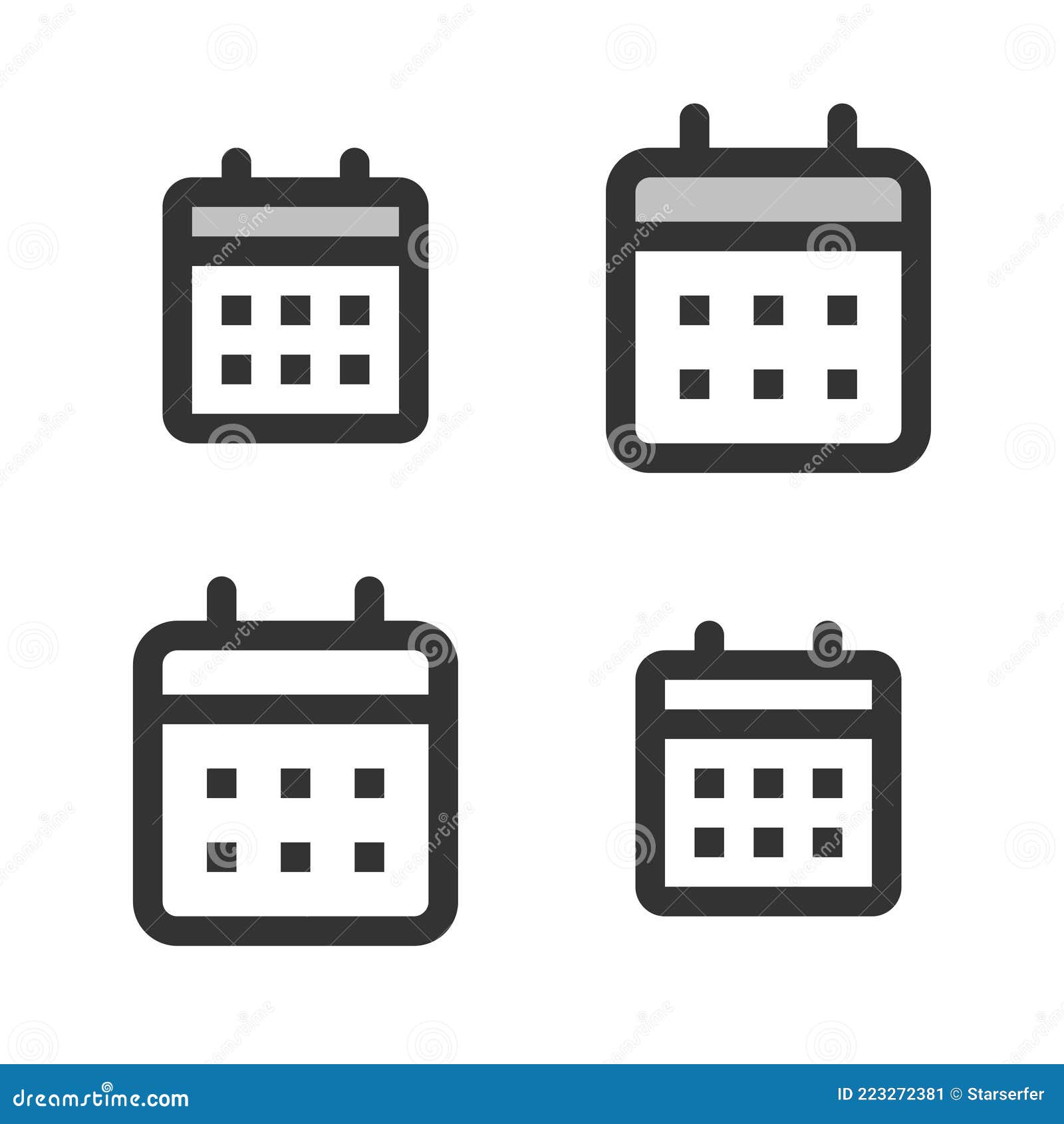 pixel-perfect linear icon of calendar or shedule