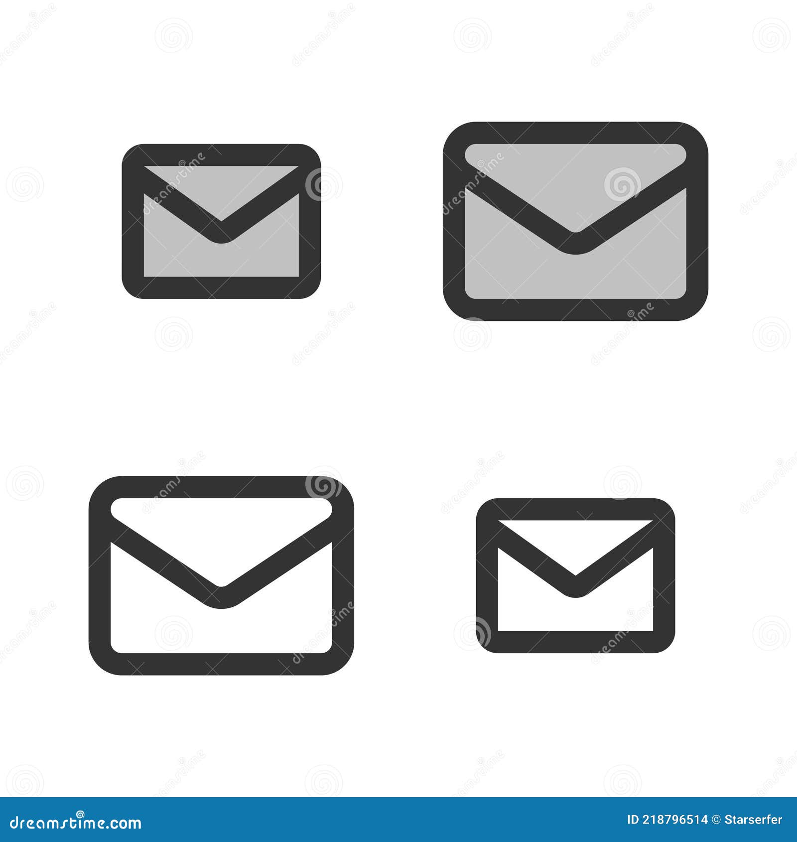 pixel-perfect linear  icon of closed envelope