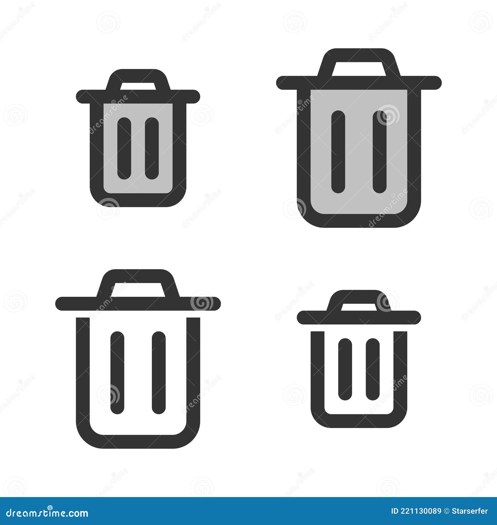 pixel-perfect linear  icon of a refuse bin