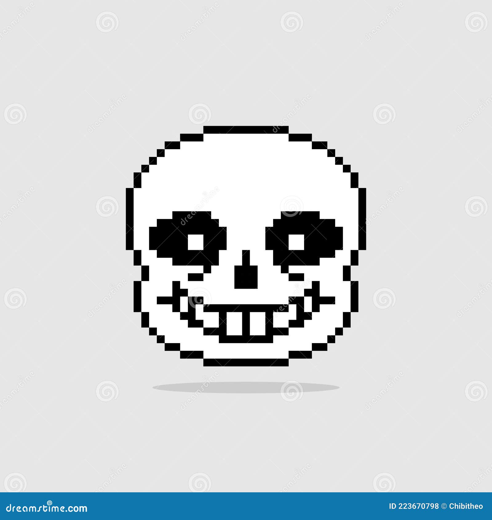 Premium Vector  Silver skull token in pixel art style