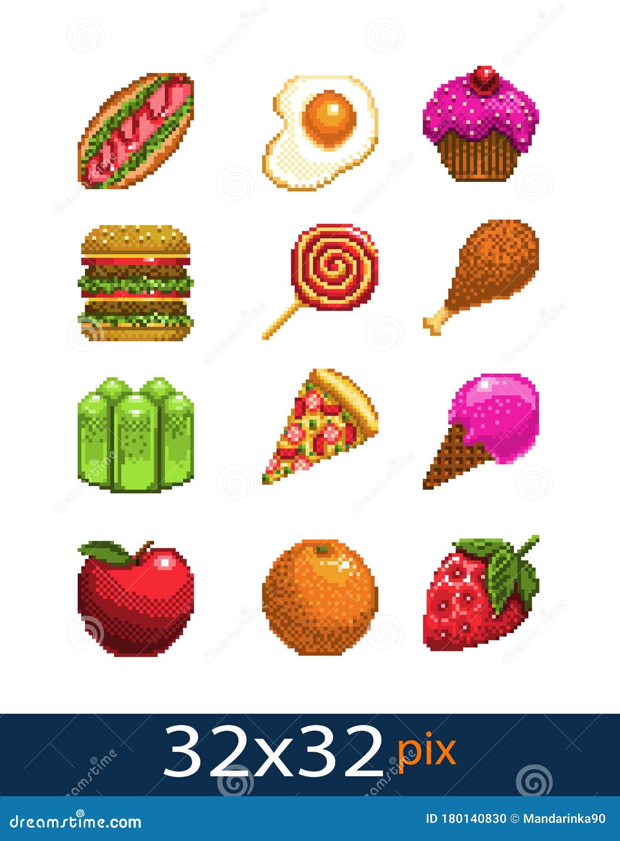 Street Snacks Pixel Art 32x32 Icon Pack 