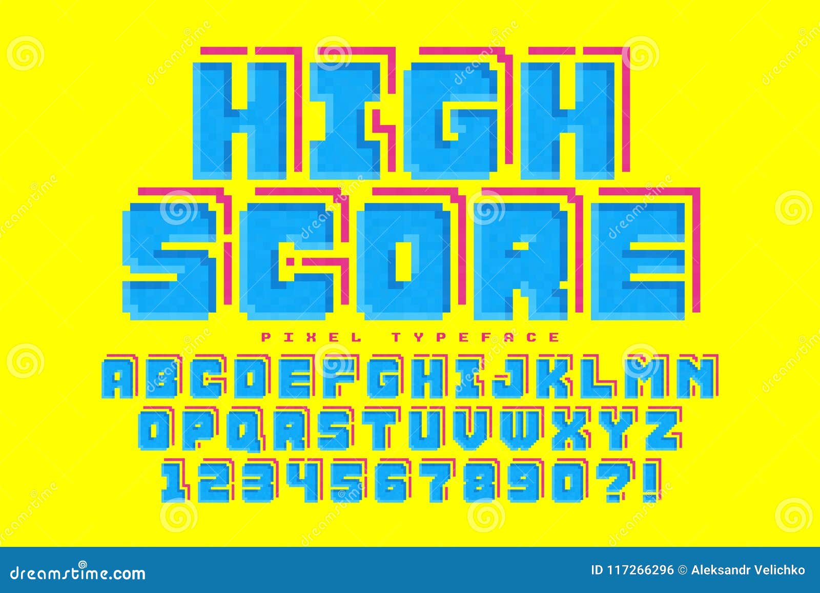 pixel  font , stylized like in 8-bit games