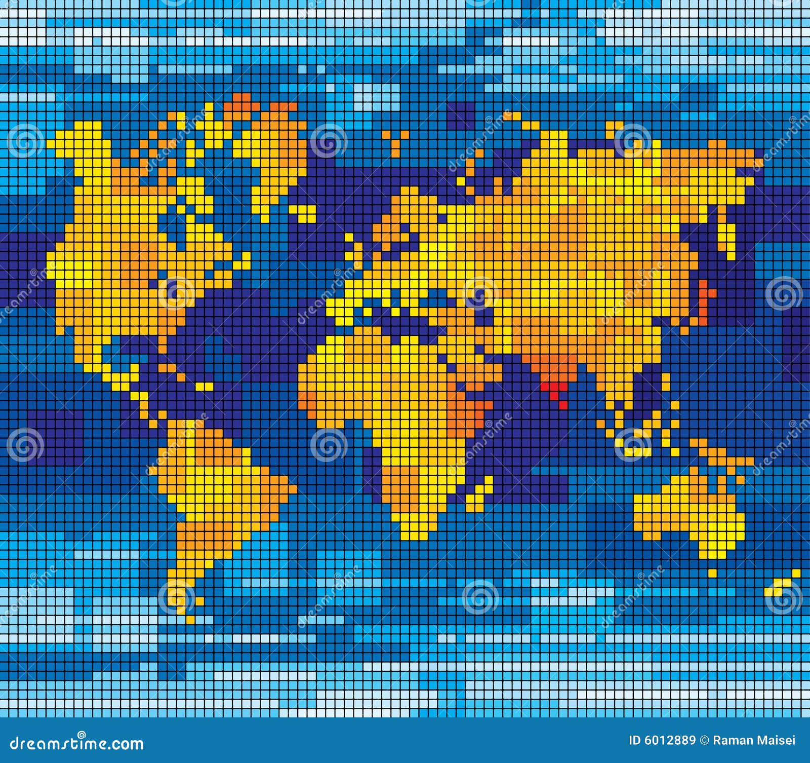Pixel World Map Stock Vector Illustration Of Africa