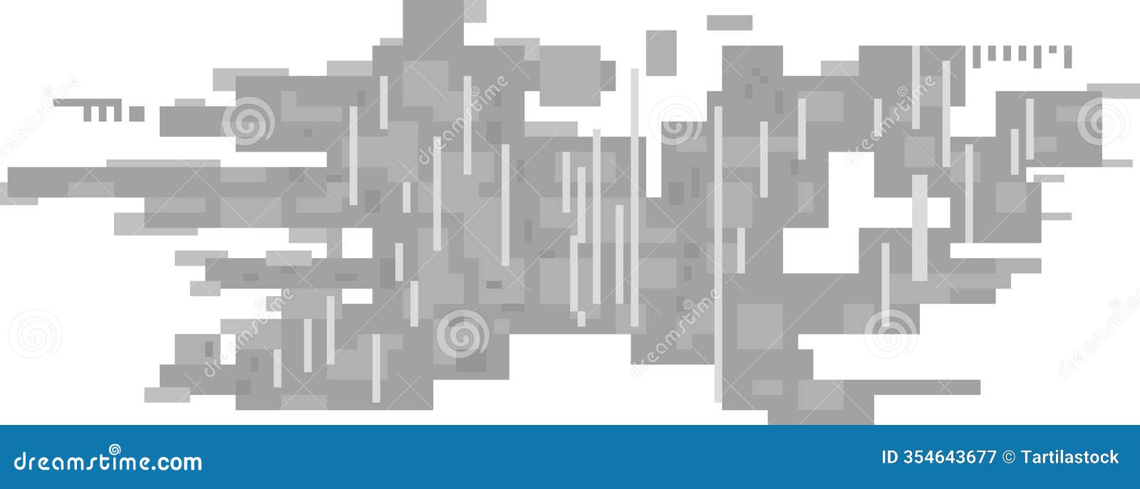 pixelated gray and white blocks combined with vertical lines create a dynamic abstract composition, evoking feelings of