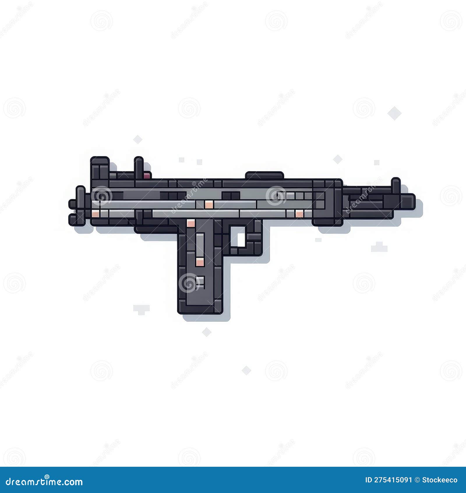 Pixel art Gun Beam. Pixelated futuristic gun. futuristic alien