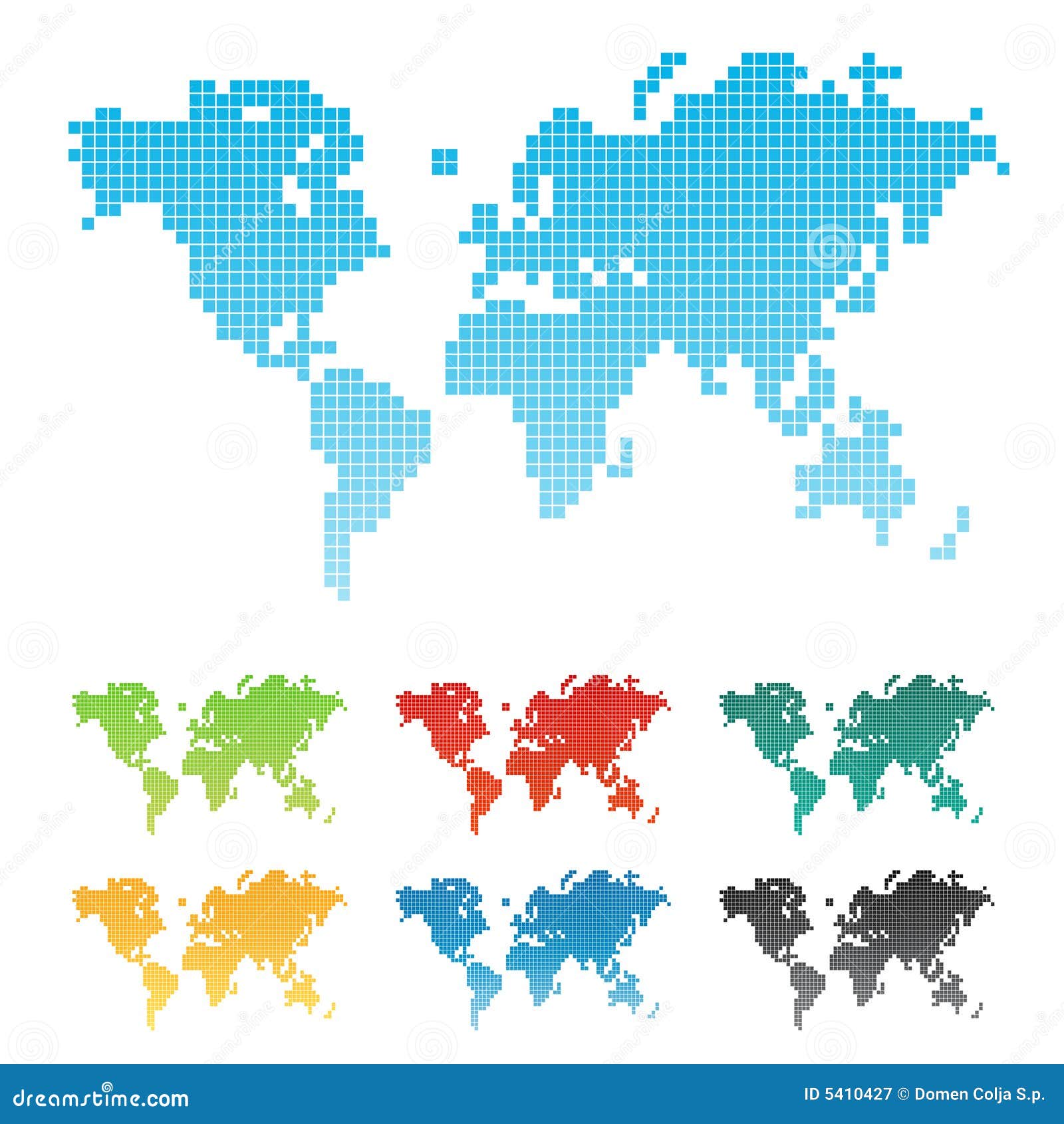 Pixelated World Map Royalty Free Stock Photography Image 5410427