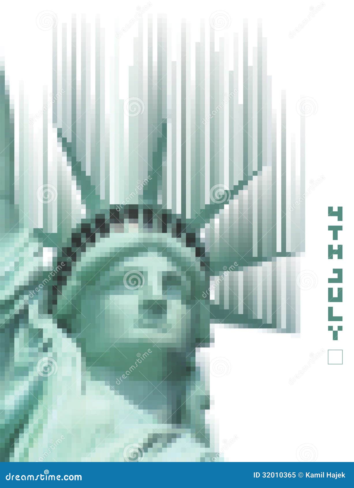 Pixelized Statue of Liberty with the Digital Phrase 4th July Stock ...