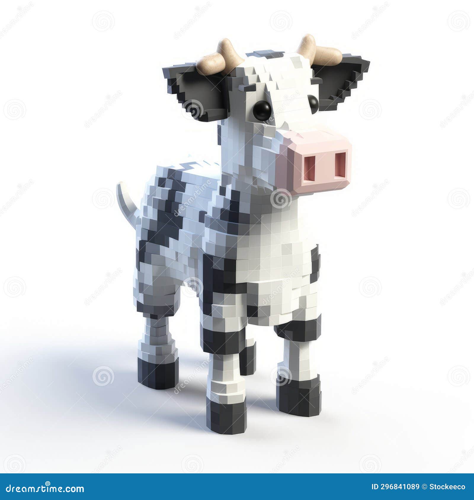 delicate 8k 3d pixel cow: eye-catching villagecore cartoon