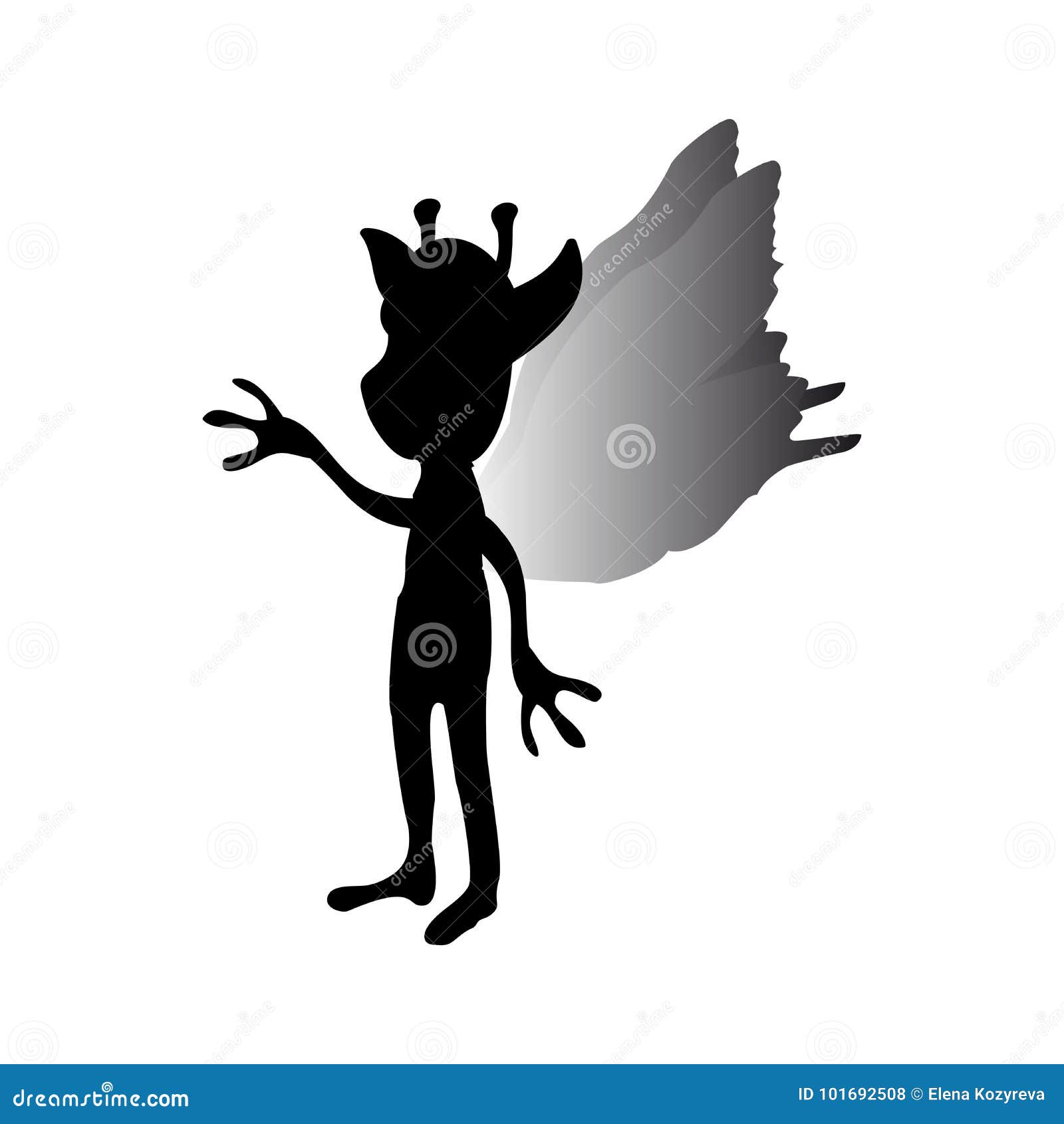 Download Pixie Silhouette Mythical Animal Fantasy Stock Vector ...