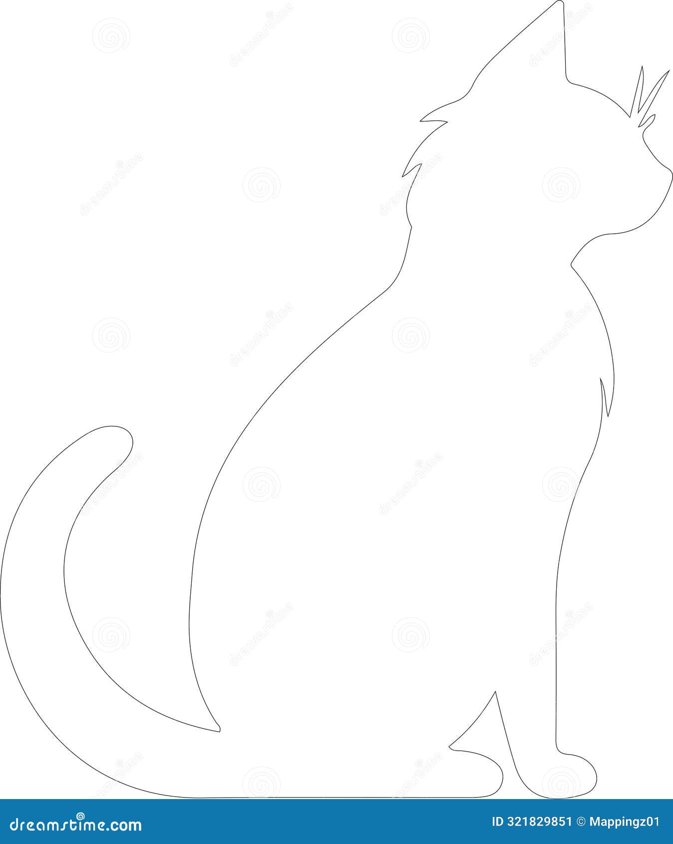 pixiebob cat outline silhouette generative ai