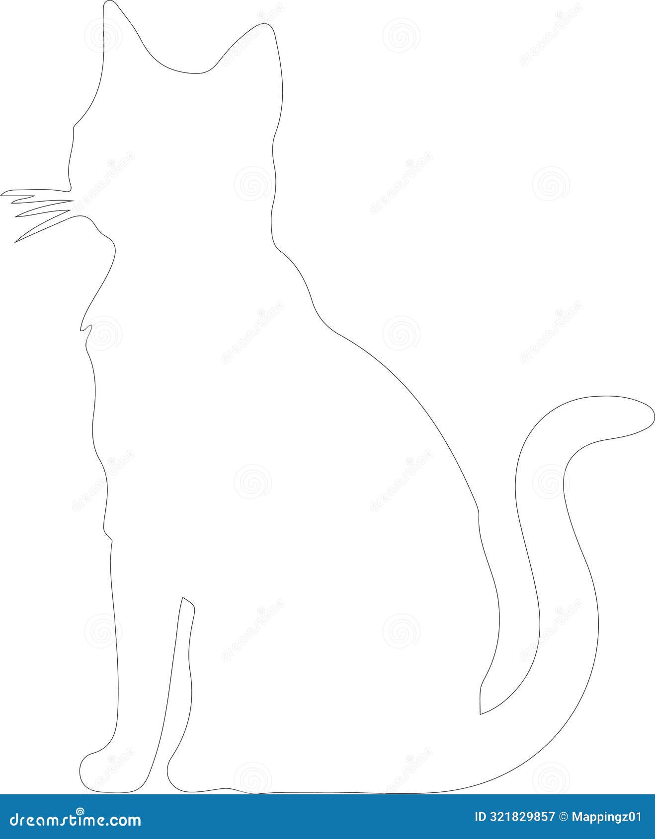 pixiebob cat outline silhouette generative ai